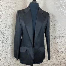 Load image into Gallery viewer, Black Sateen Blazer: Size 14 (Imperfect)
