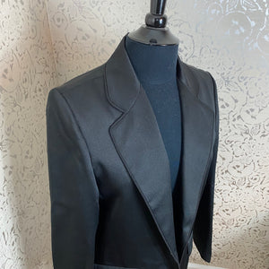 Black Sateen Blazer: Size 14 (Imperfect)