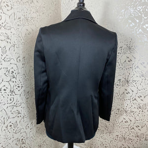 Black Sateen Blazer: Size 14 (Imperfect)