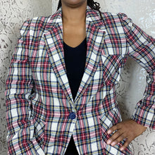 Load image into Gallery viewer, WHITE PLAID BLAZER
