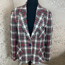 Load image into Gallery viewer, WHITE PLAID BLAZER
