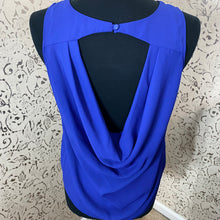 Load image into Gallery viewer, Deep Blue/Purple Blouse with Draped Back: Medium
