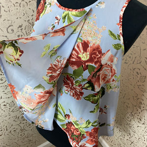 Blue Floral Blouse: Small