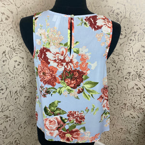 Blue Floral Blouse: Small