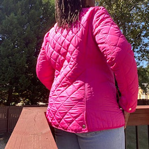 PINK QUILTED JACKET/COAT: Size Large