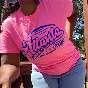 PINK/BLUE ATLANTA T-SHIRT: Size Medium