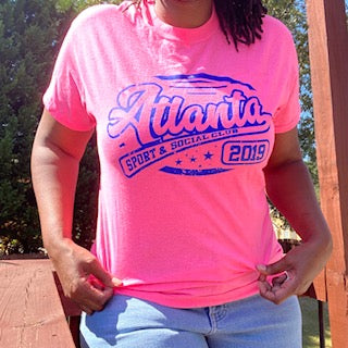 PINK/BLUE ATLANTA T-SHIRT: Size Medium