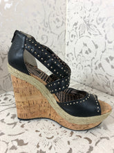 Load image into Gallery viewer, JESSICA SIMPSON CORK WEDGES W/STUDS: Size  8.5 (Imperfect)
