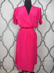 VINTAGE SILKY WRAP DRESS - SIZE SMALL