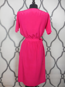 VINTAGE SILKY WRAP DRESS - SIZE SMALL