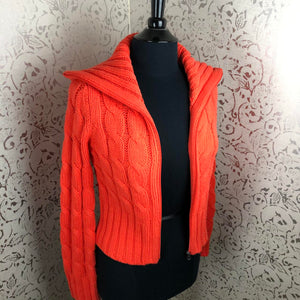 ZIP UP ORANGE SWEATER: Size L