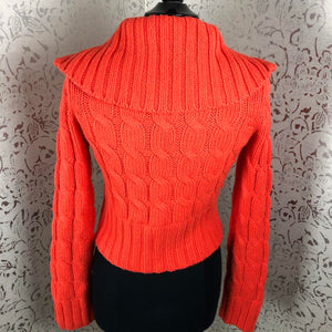 ZIP UP ORANGE SWEATER: Size L