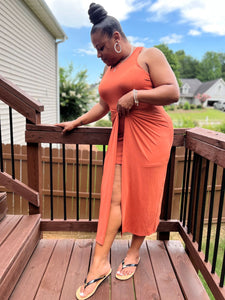 ORANGE RACERBACK DRESS: Size - XL