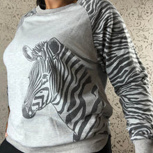 Load image into Gallery viewer, ZEBRA SWEATSHIRT WITH POCKETS: SIZE - FITS LIKE A LARGE
