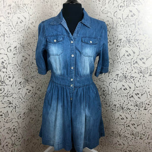 FADED DENIM DRESS: SIZE L