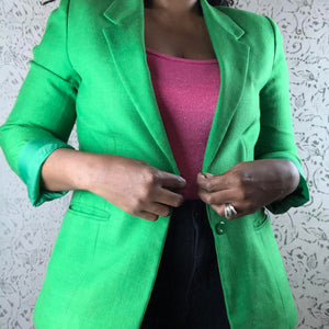 GREEN VINTAGE SUIT: Size Medium