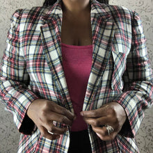 Load image into Gallery viewer, WHITE PLAID BLAZER
